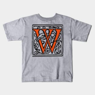 Letter W in an decorative frame Kids T-Shirt